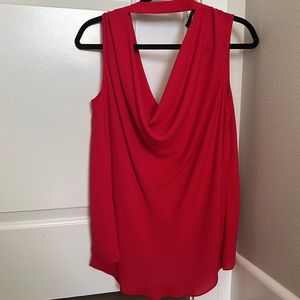 BCBGMaxAzria Eliza silk blouse color burnt red